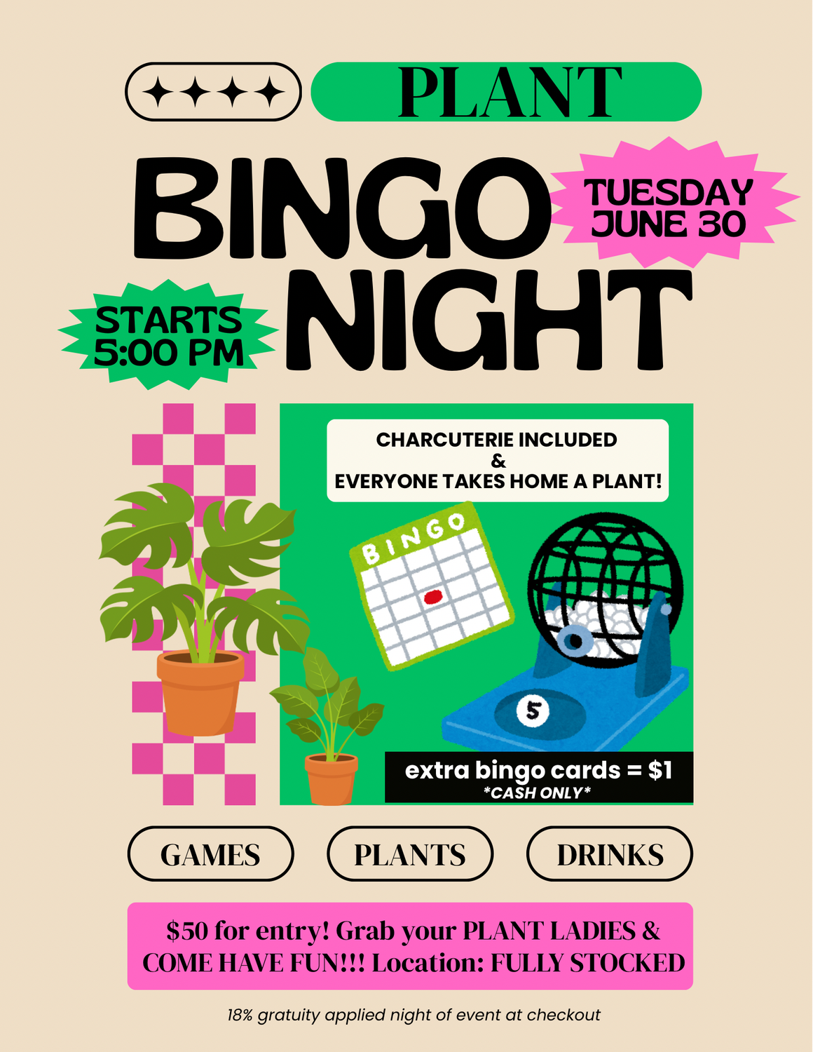 Plant Bingo Night - June 30, 2026