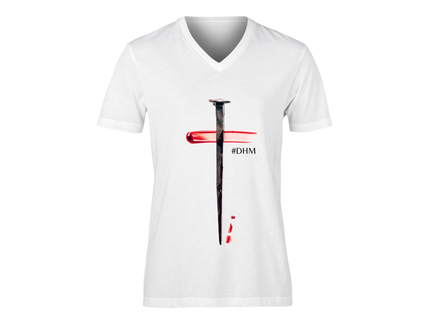 Blood Nail - Short Sleeve V-Neck T-Shirt