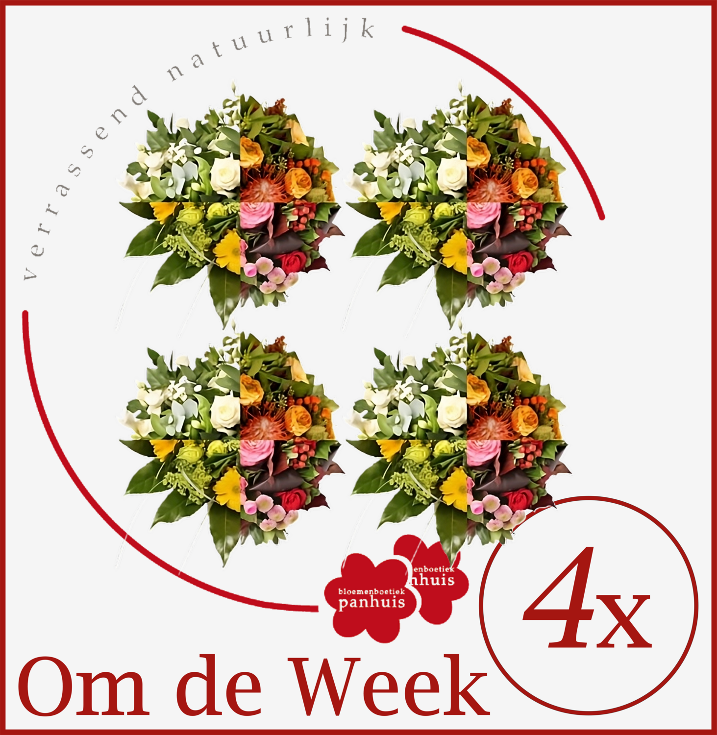 1) Bloemenabonnement, 2-wekelijks voor 2 maanden