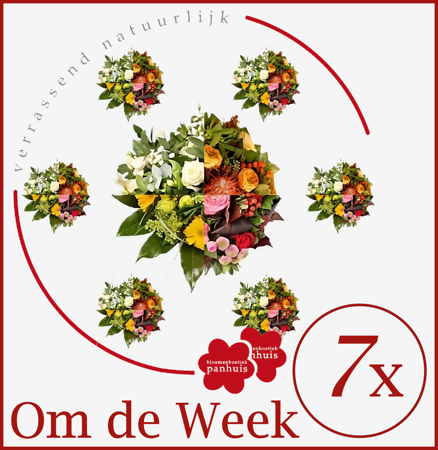 2) Bloemenabonnement, 2-wekelijks voor 3 maanden