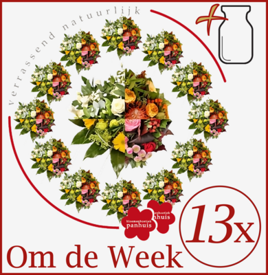 3) Bloemenabonnement, 2-wekelijks voor 6 maanden - Gratis vaas