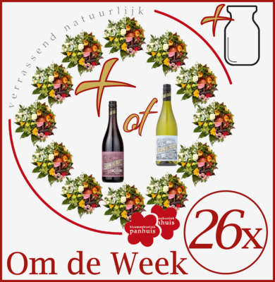 4) Bloemenabonnement, 2-wekelijks voor 12 maanden - Gratis vaas en attentie