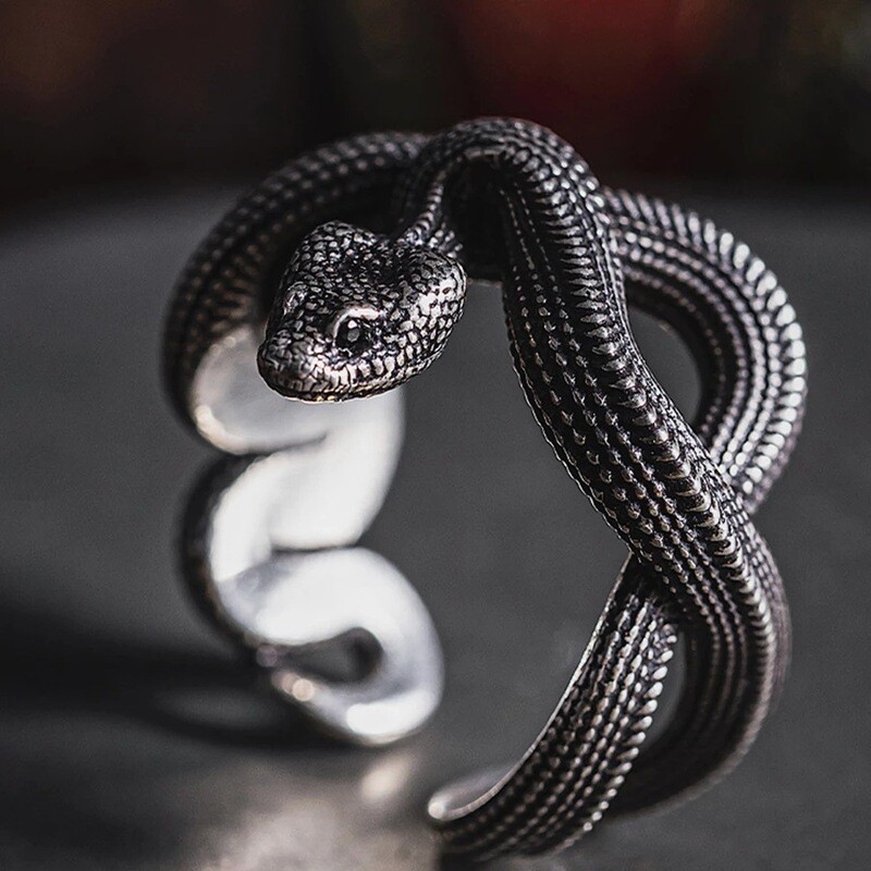 dark silver color snake ring