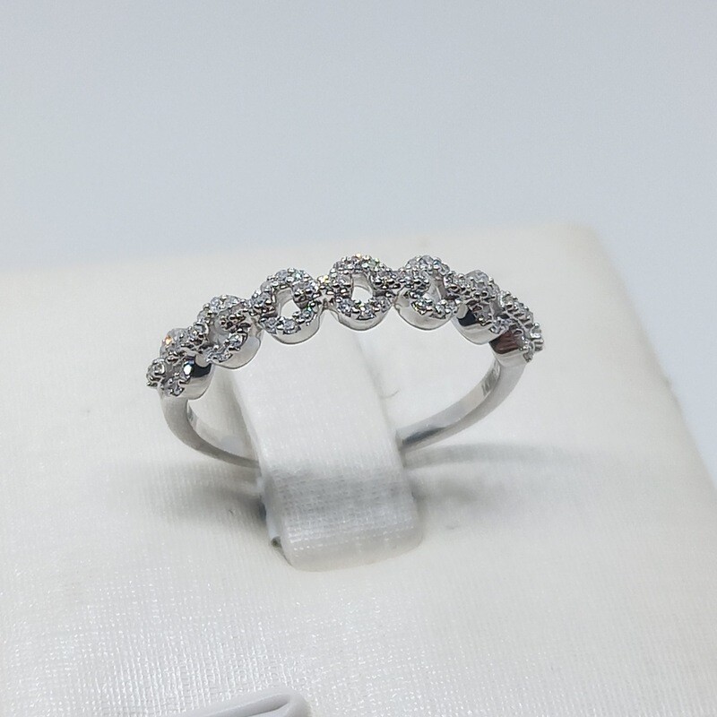 Anillo Diamantes en Oro Blanco 14k
