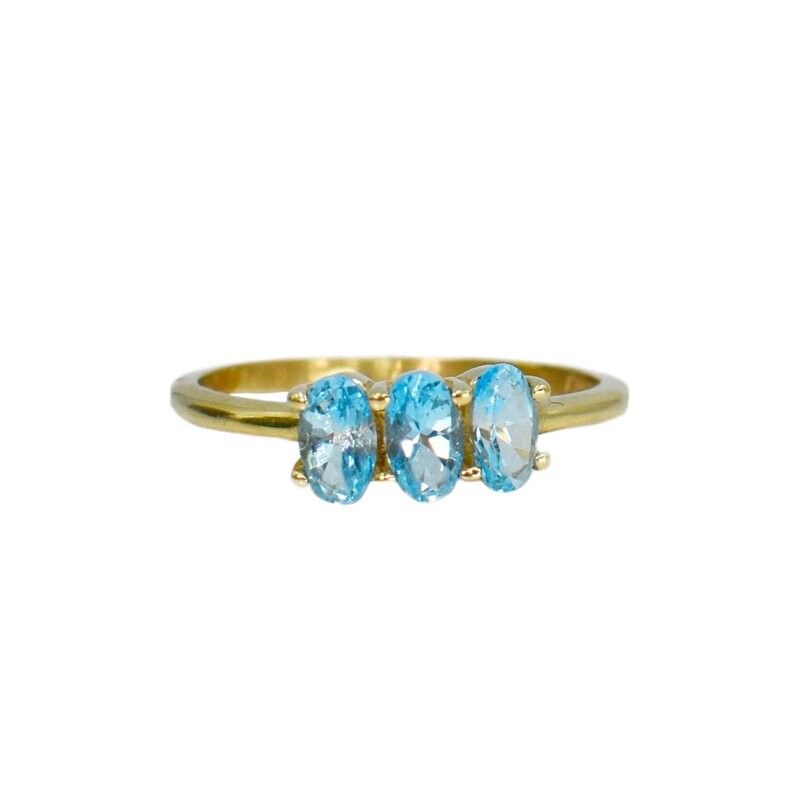 Anillo Topacios Azules