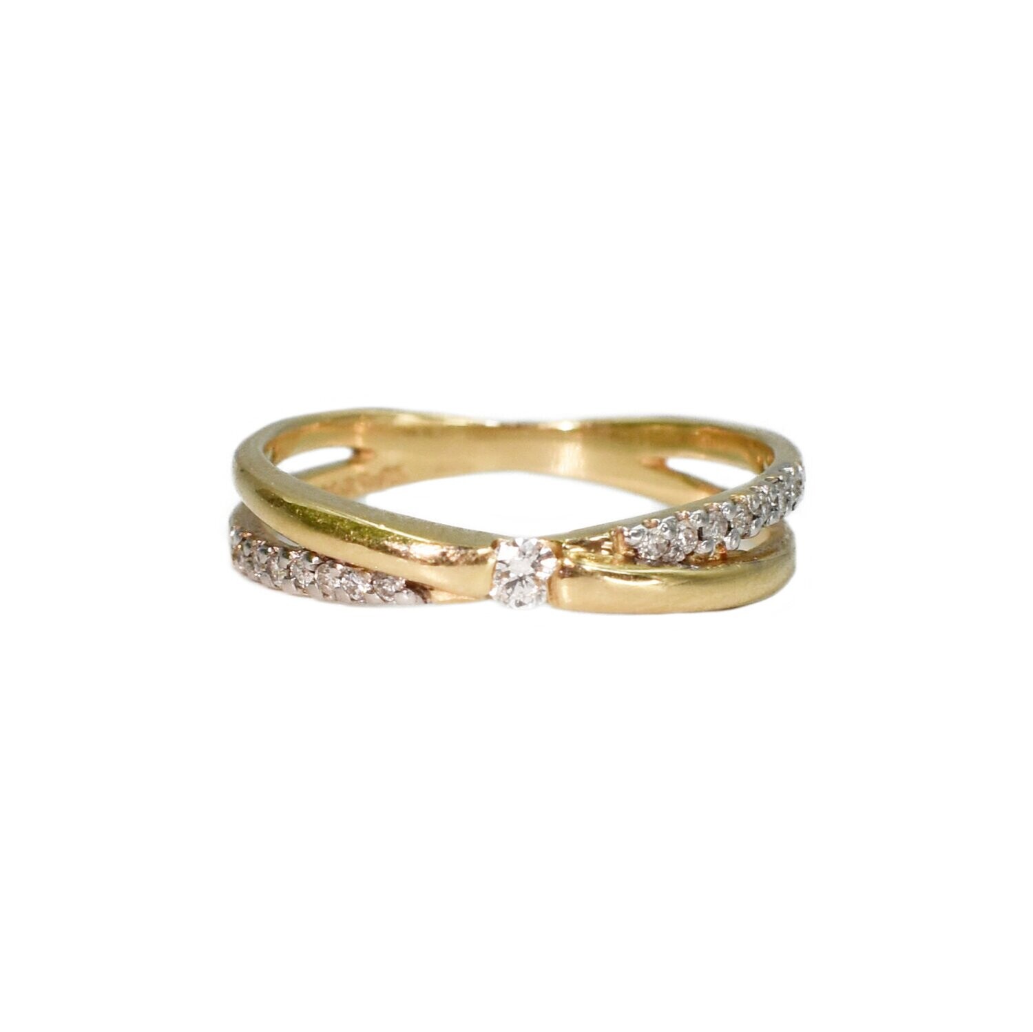 Anillo Cruzado Diamantes