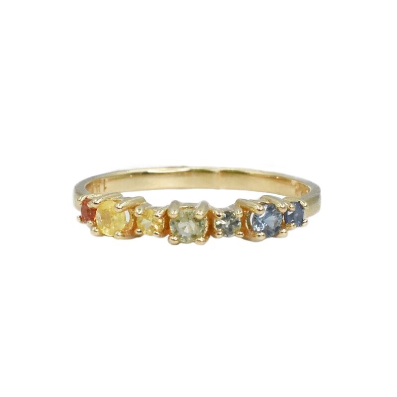 Anillo Churumbela Zafiros Degradados Arcoíris
