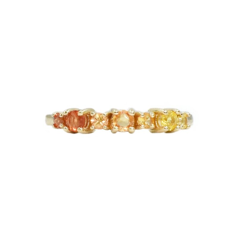 Anillo Churumbela Zafiros Multicolor Degradados Amarillos