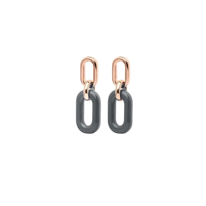 Aretes Mini Chain Grafito Rosso Prezioso