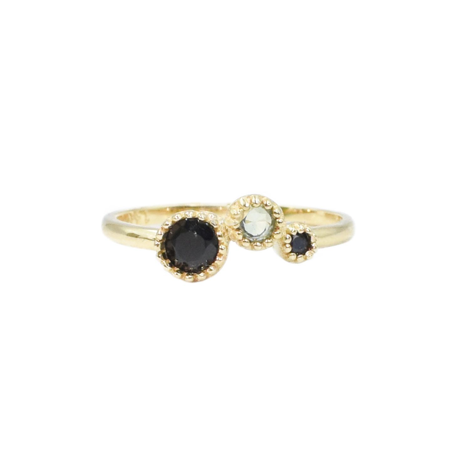 Anillo Círculos Zafiro de Color