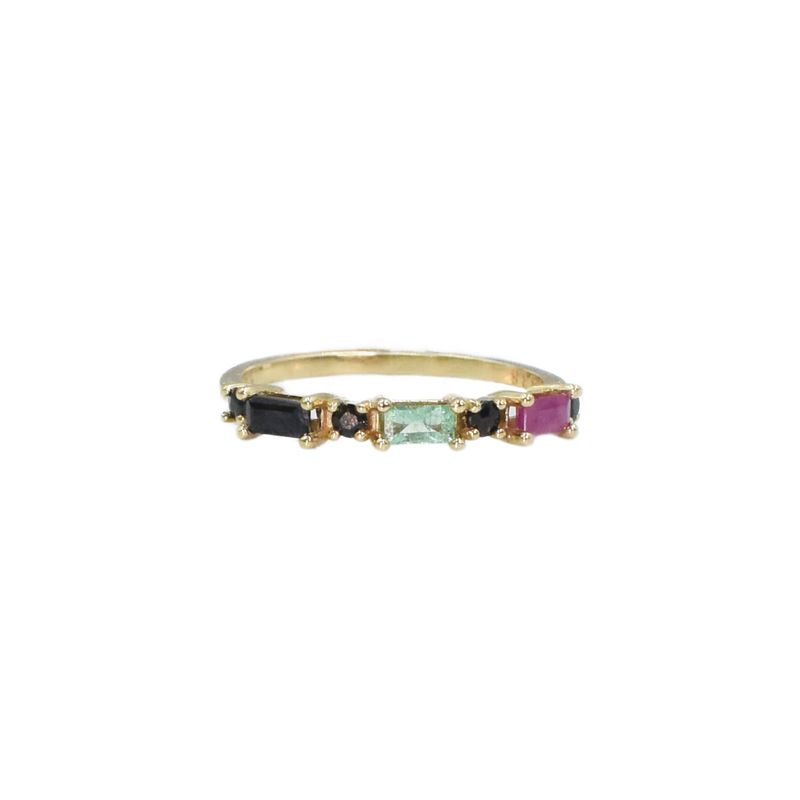 Anillo Churumbela Cocktail Rubí, Esmeralda y Zafiro