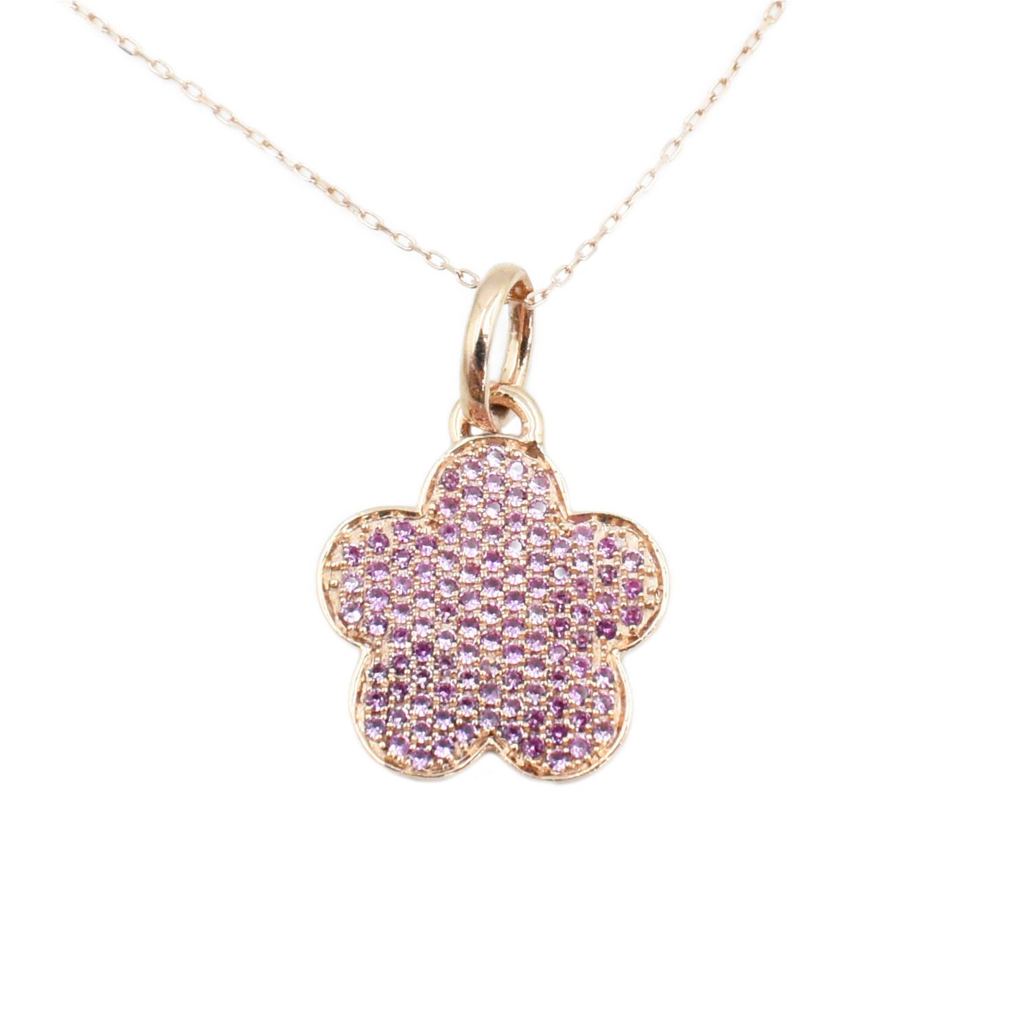 Collar Zafiro Rosa Flor