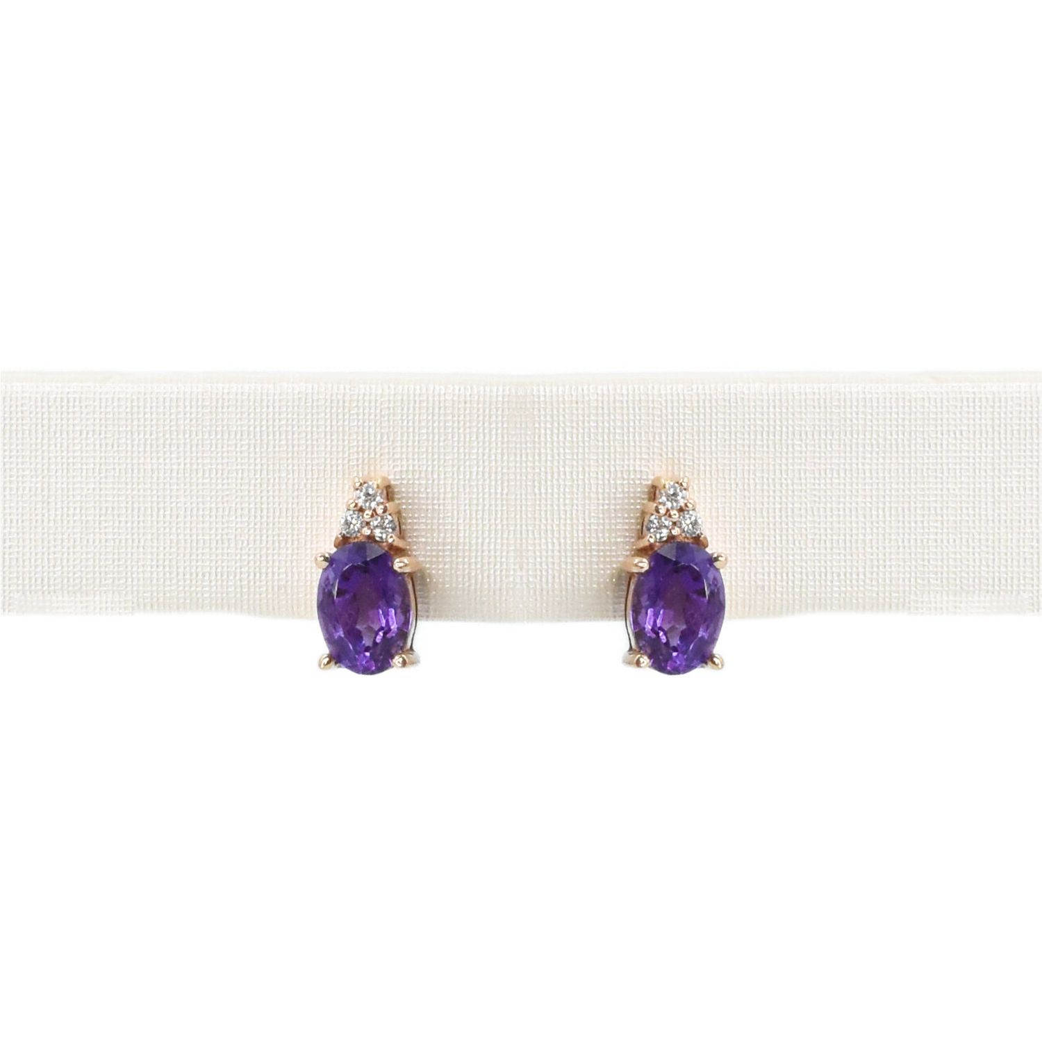 Aretes Amatista y Diamantes
