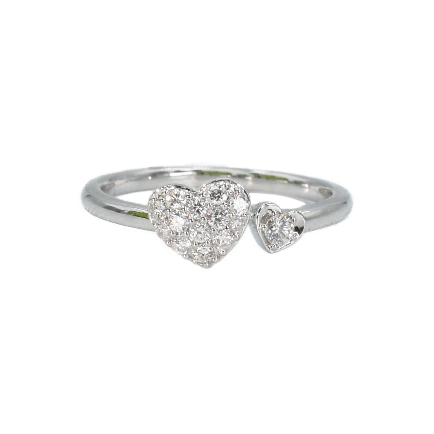 Anillo 2 Corazones Diamantes