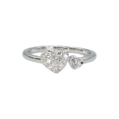 Anillo 2 Corazones Diamantes