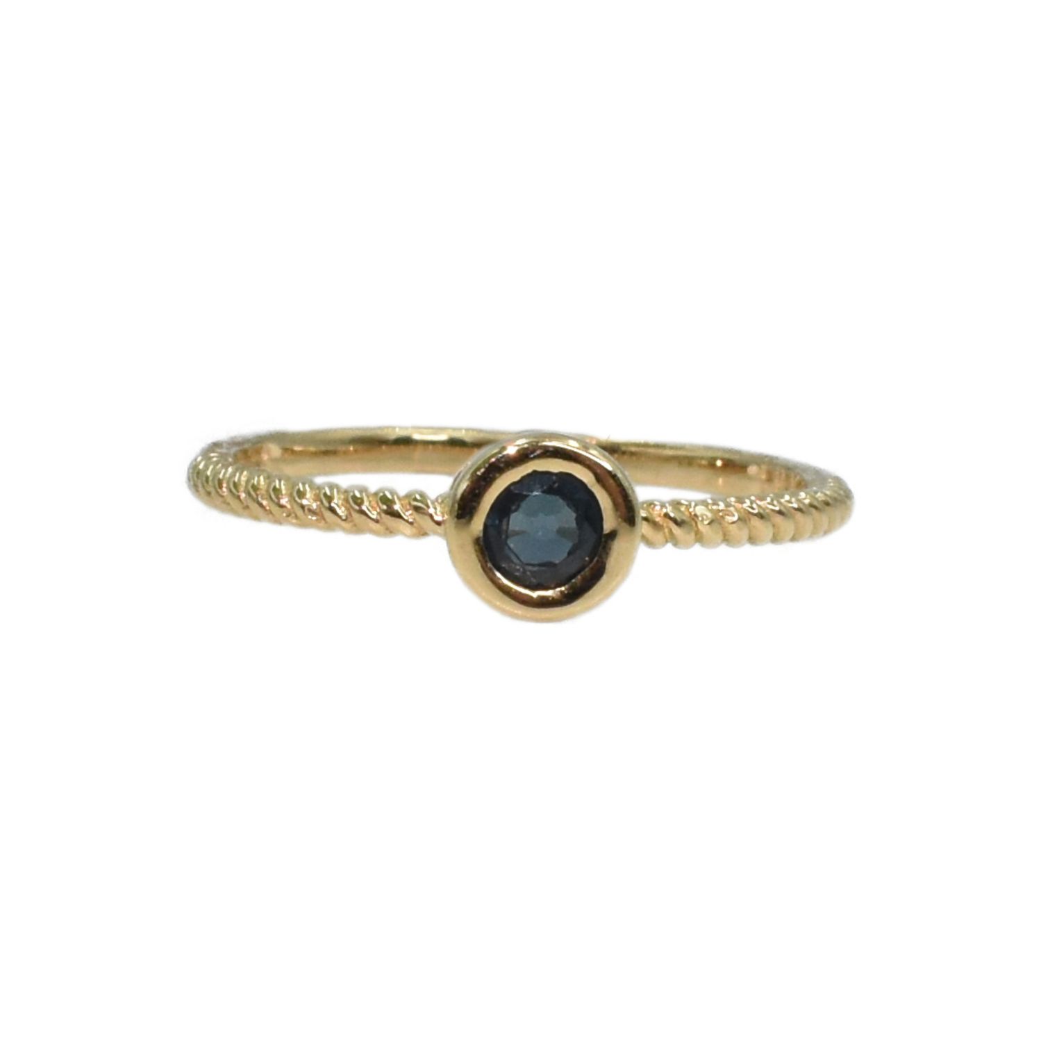 Anillo Zafiro Azul Biselado