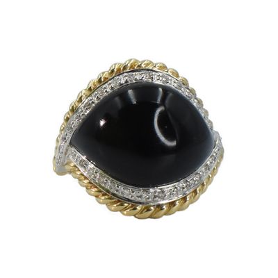 Anillo Onix y Diamantes