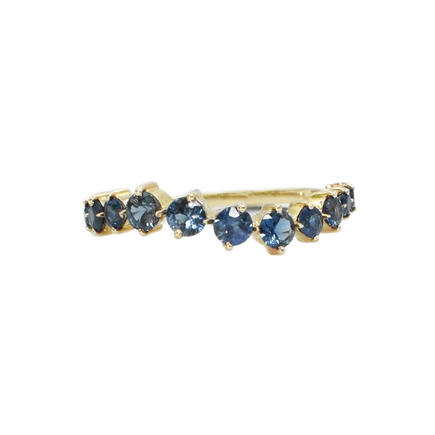 Anillo Churumbela Curveada Zafiros