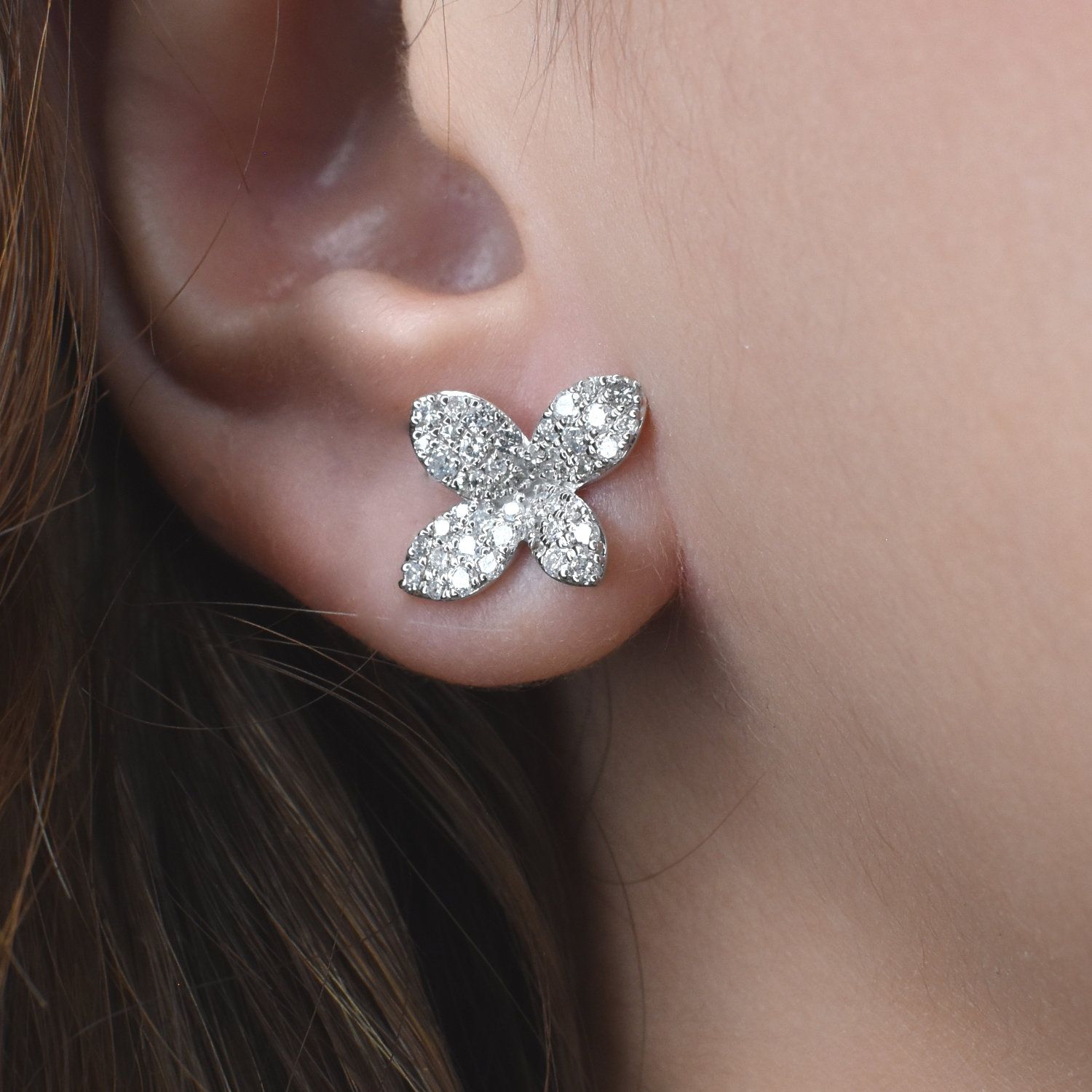 Aretes Flor Diamantes