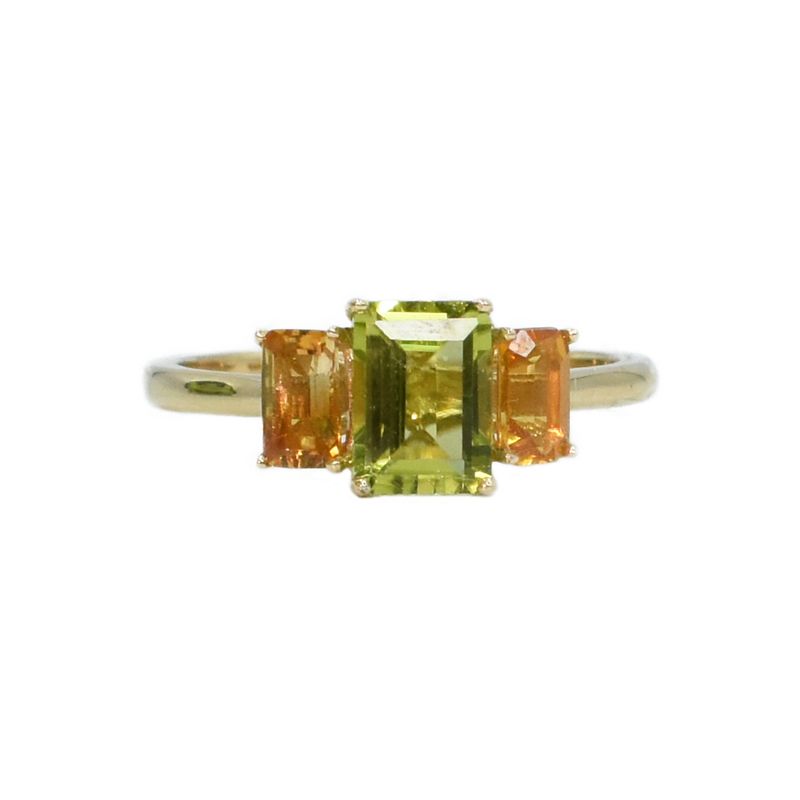Anillo Peridoto y Citrinas