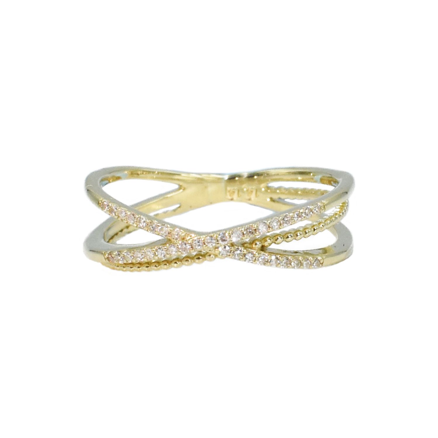 Anillo Cruzado Diamantes