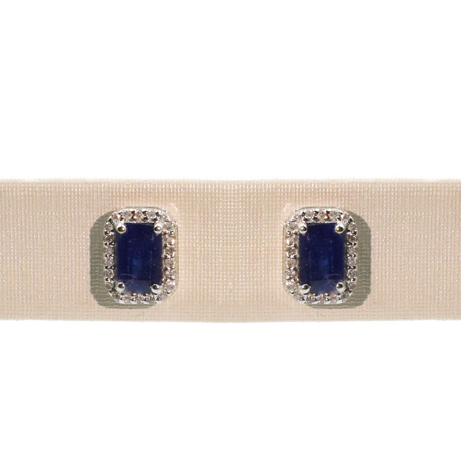 Aretes Zafiros y Diamantes