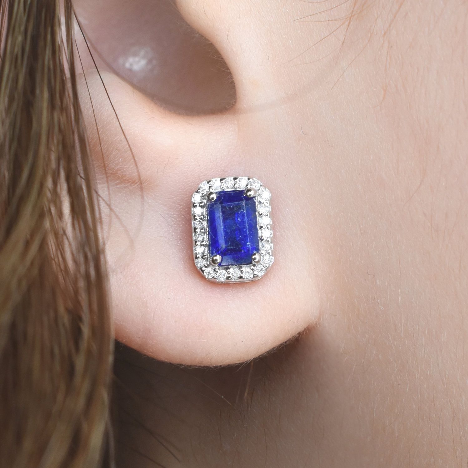 Aretes Zafiros y Diamantes