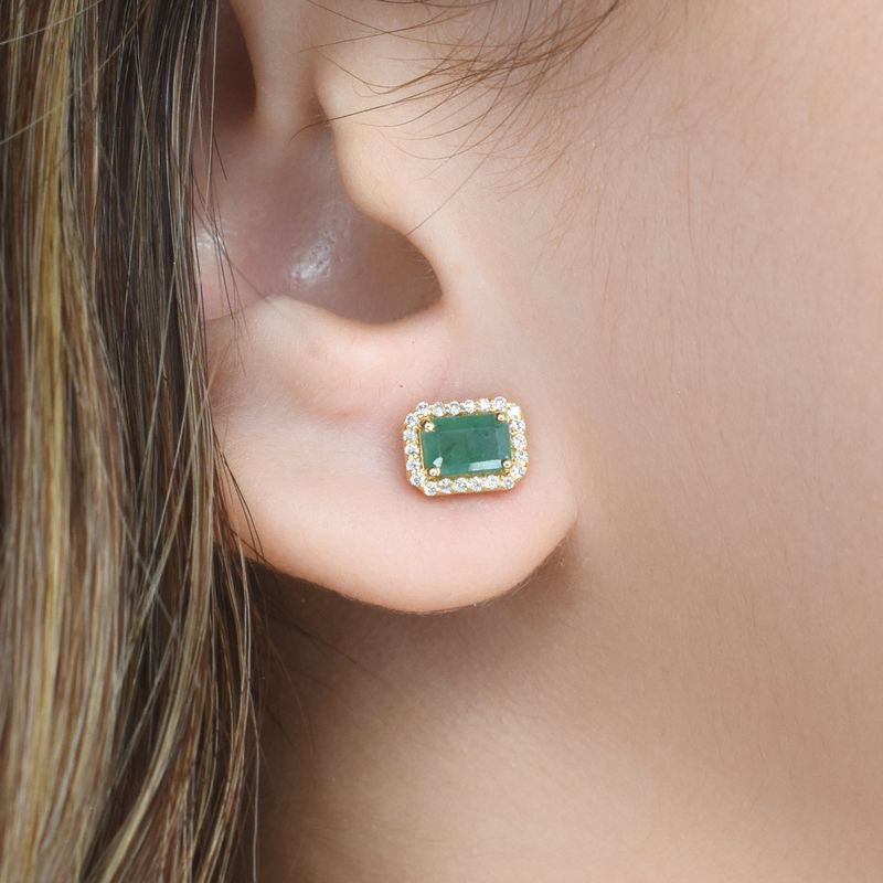 Aretes Esmeraldas y Diamantes