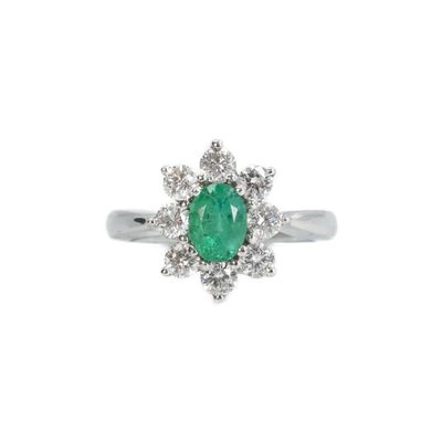 Anillo Esmeralda y Diamantes