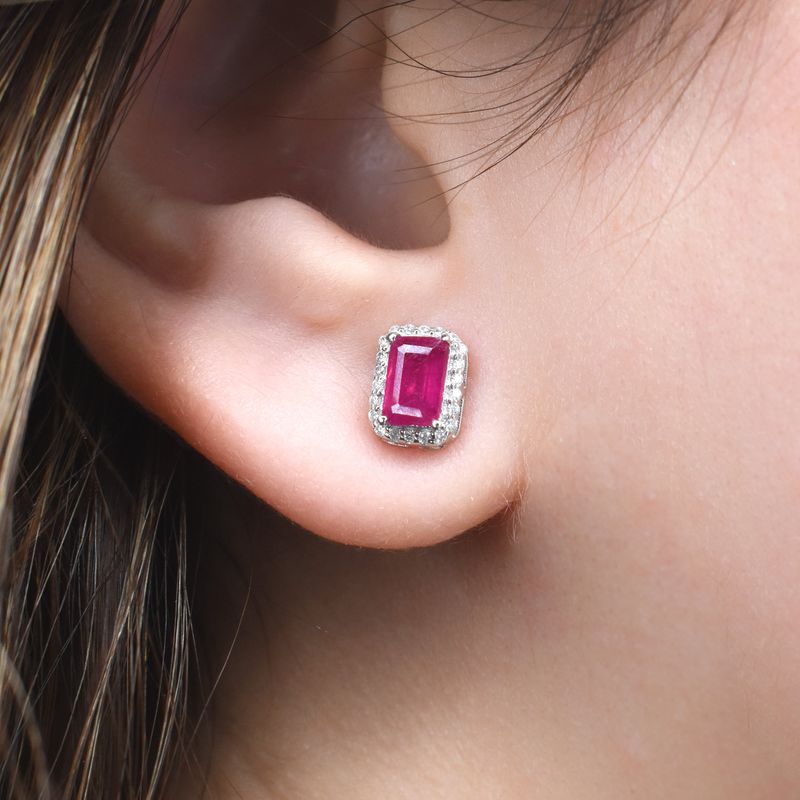 Aretes Rubíes y Diamantes