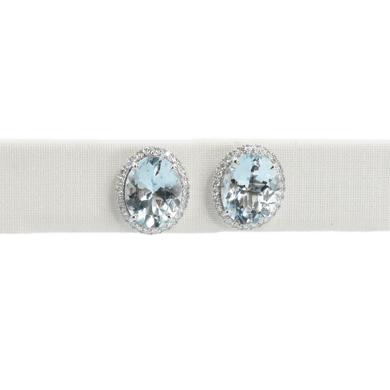 Aretes Aguamarinas y Diamantes