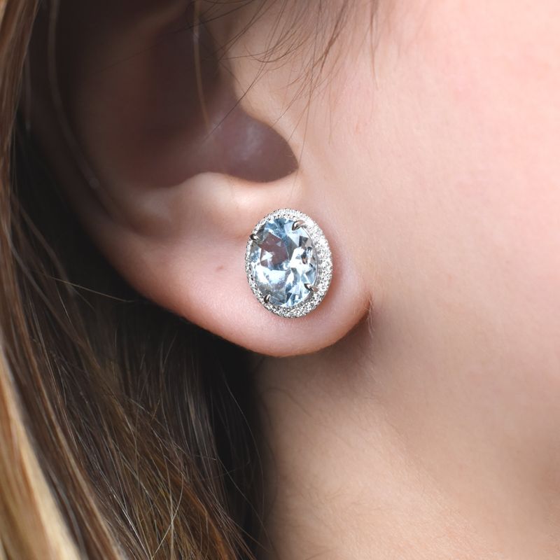 Aretes Aguamarinas y Diamantes