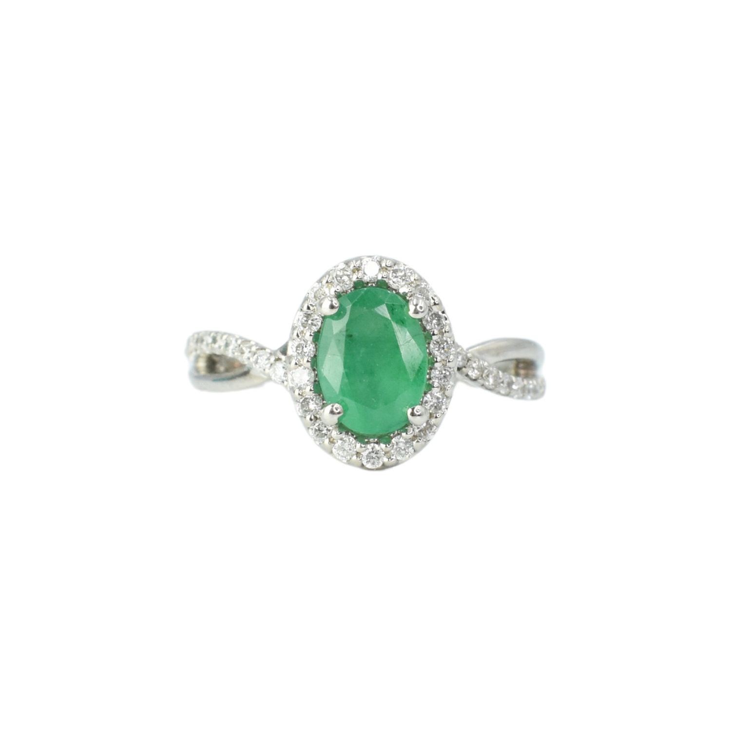 Anillo Esmeralda y Diamantes