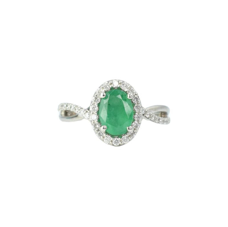 Anillo Esmeralda y Diamantes