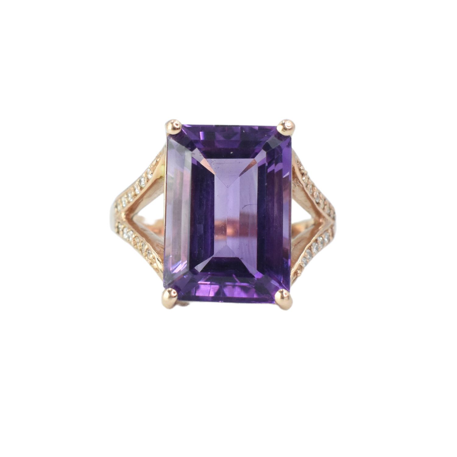 Anillo Amatista y Diamantes