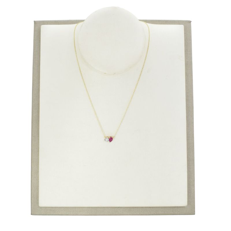 Collar Tú y Yo Rubí y Diamantes