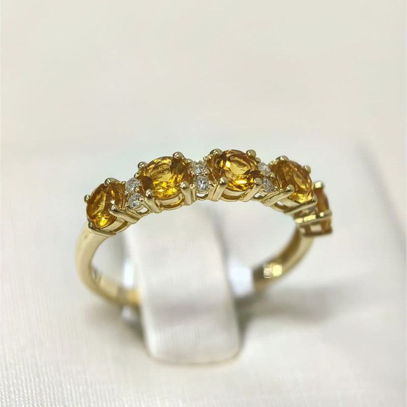 Anillo Churumbela Citrinas y Diamantes