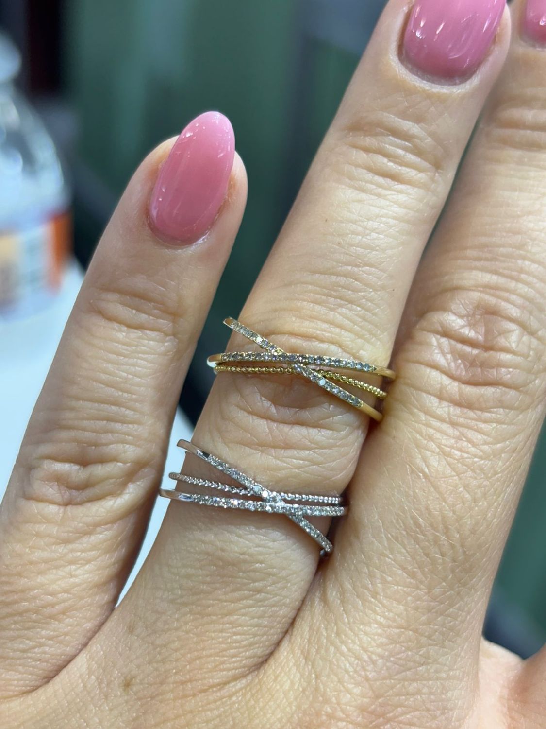 Anillo Cruzado Diamantes