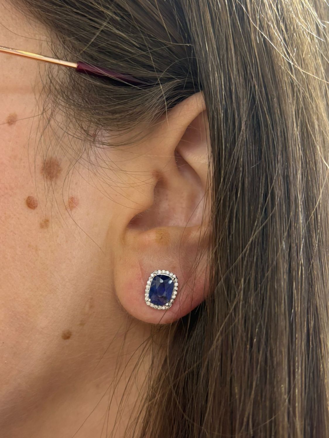 Aretes Zafiros y Diamantes