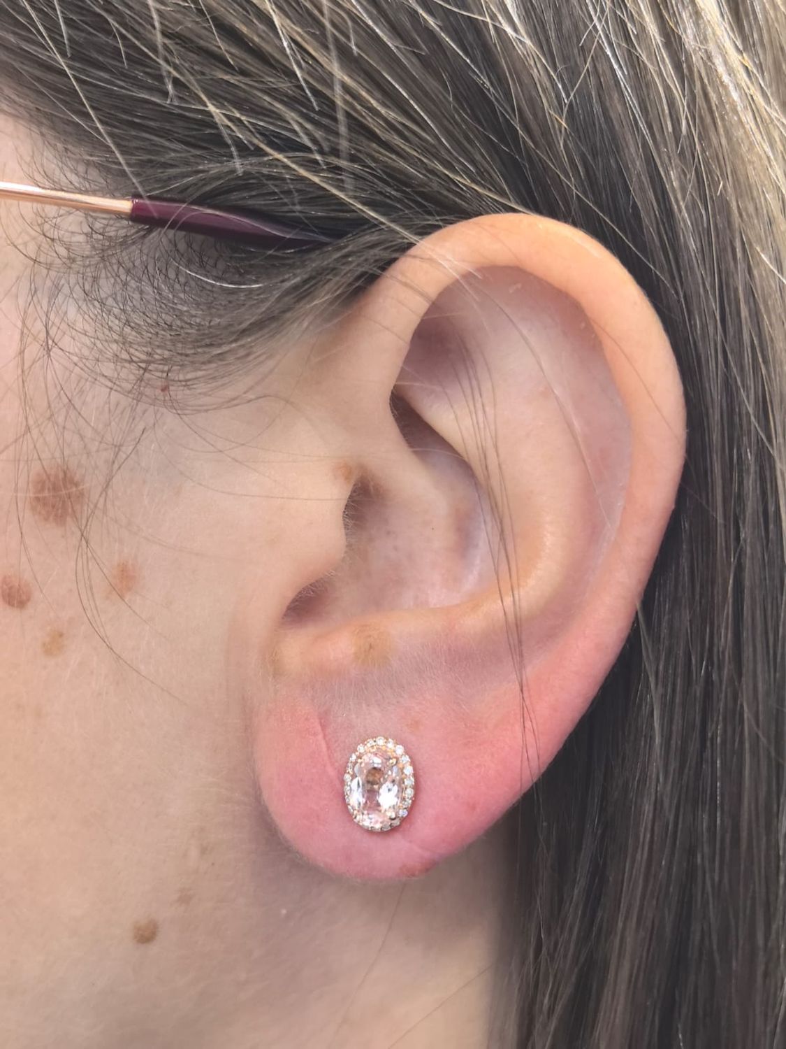​Aretes Morganita y Diamantes