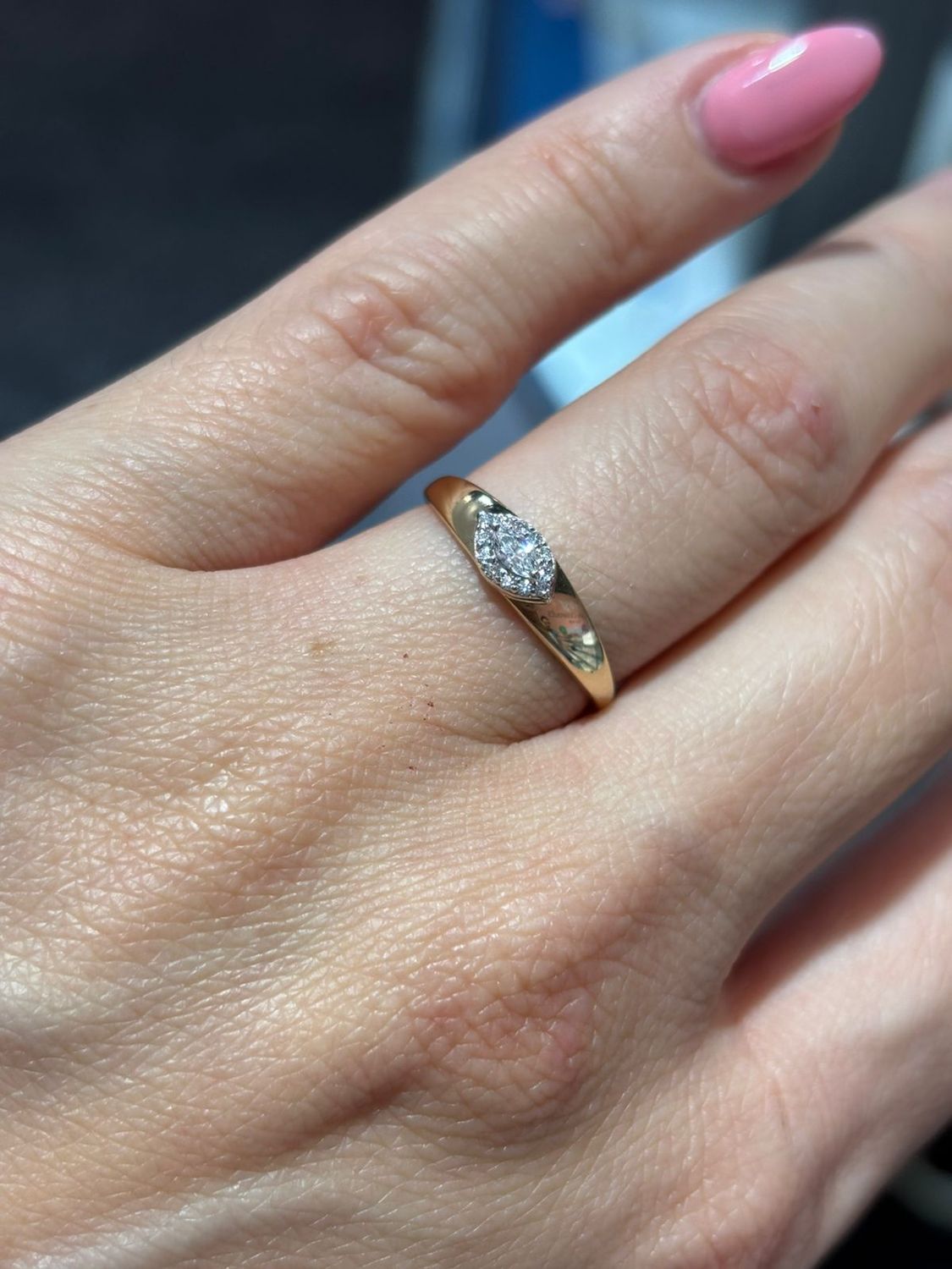 Anillo Mini Chunky Diamantes