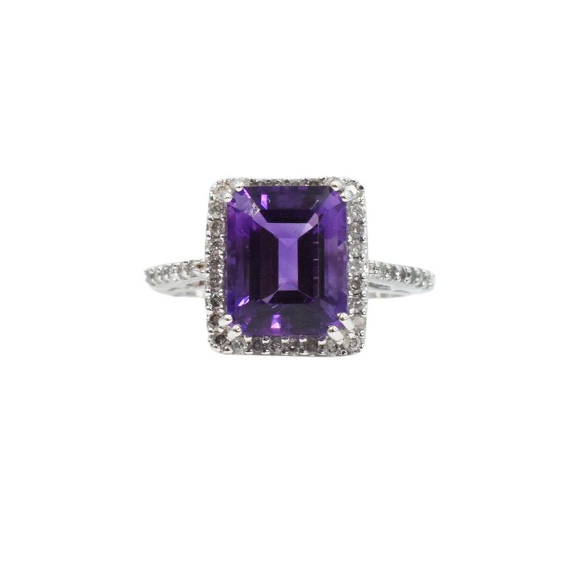 Anillo Amatista y Diamantes