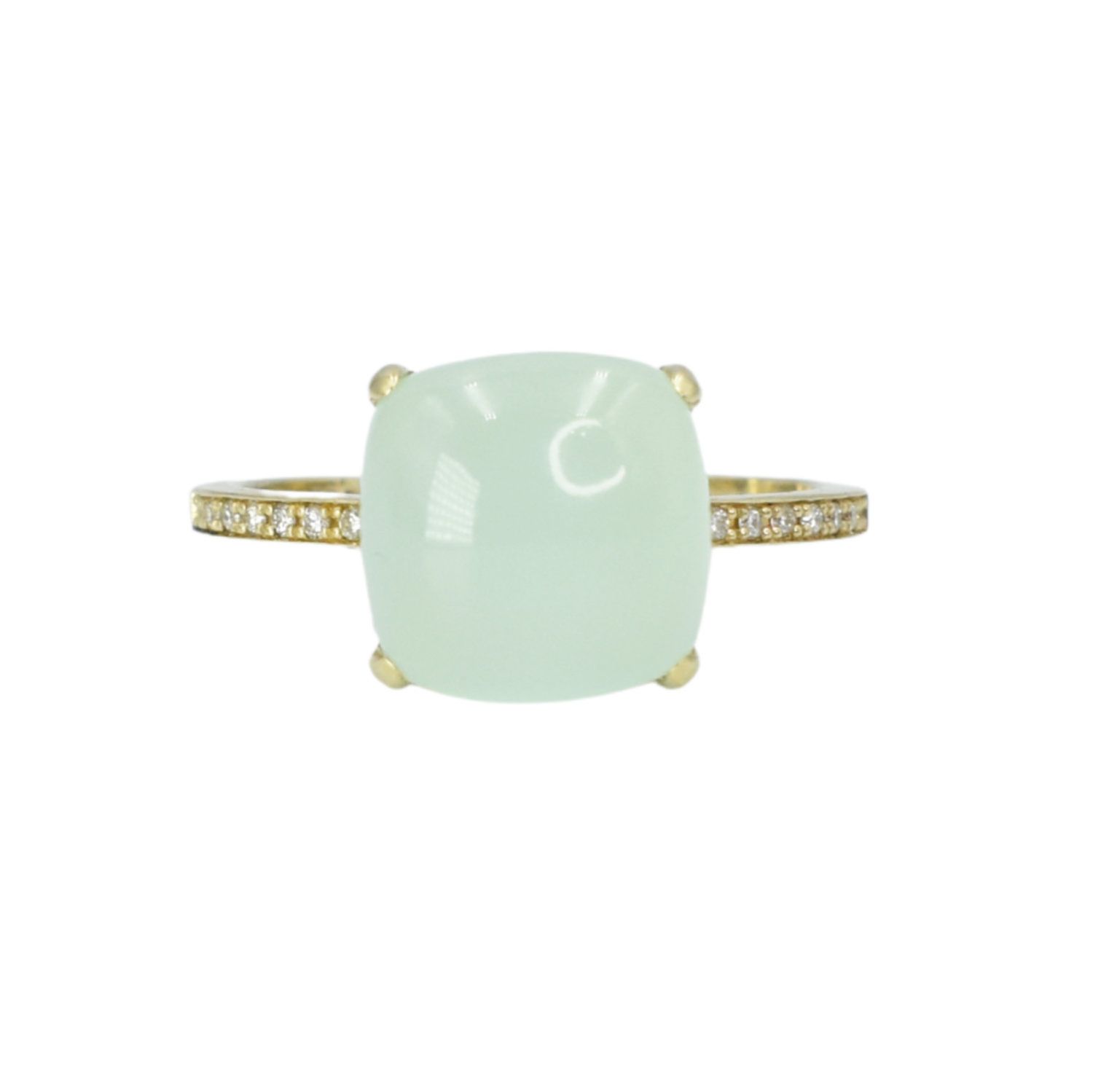 ​Anillo Calcedonia y Diamantes