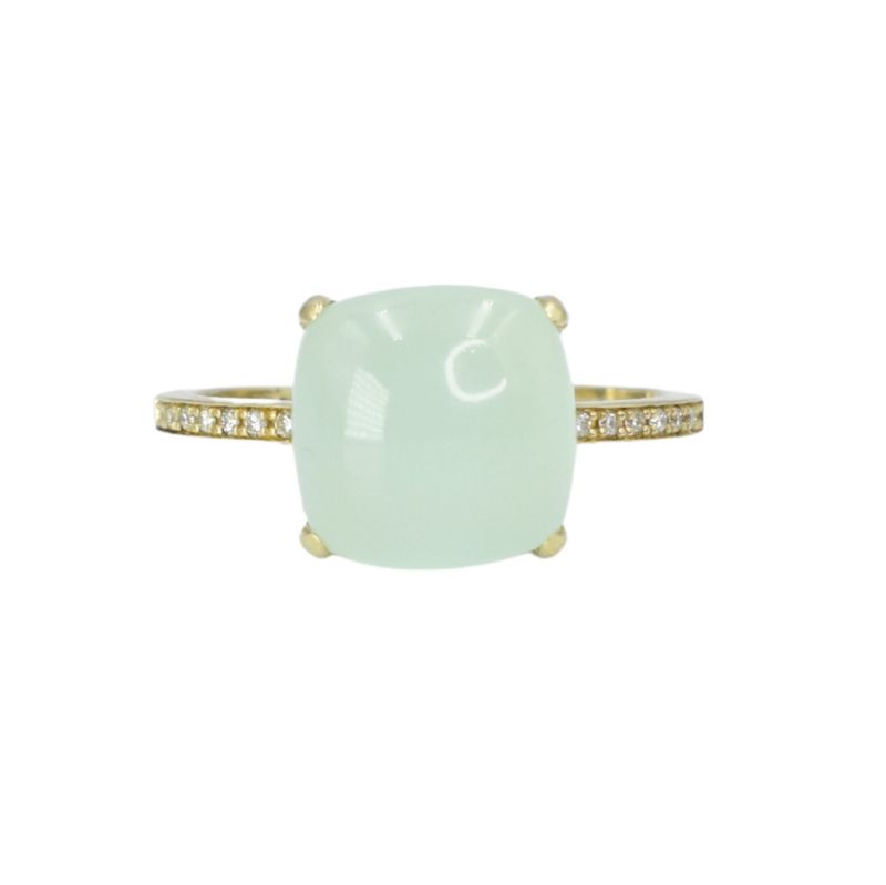 ​Anillo Calcedonia y Diamantes