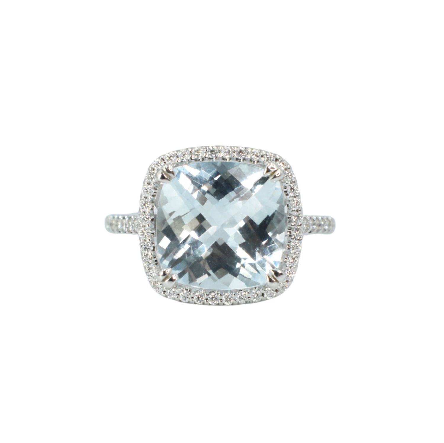 ​Anillo Aguamarina y Diamantes