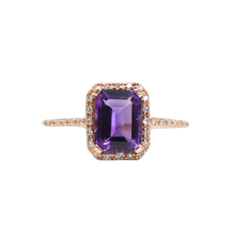 Anillo Amatista y Diamantes