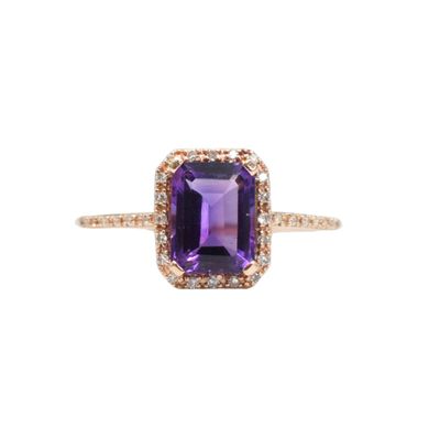 Anillo Amatista y Diamantes