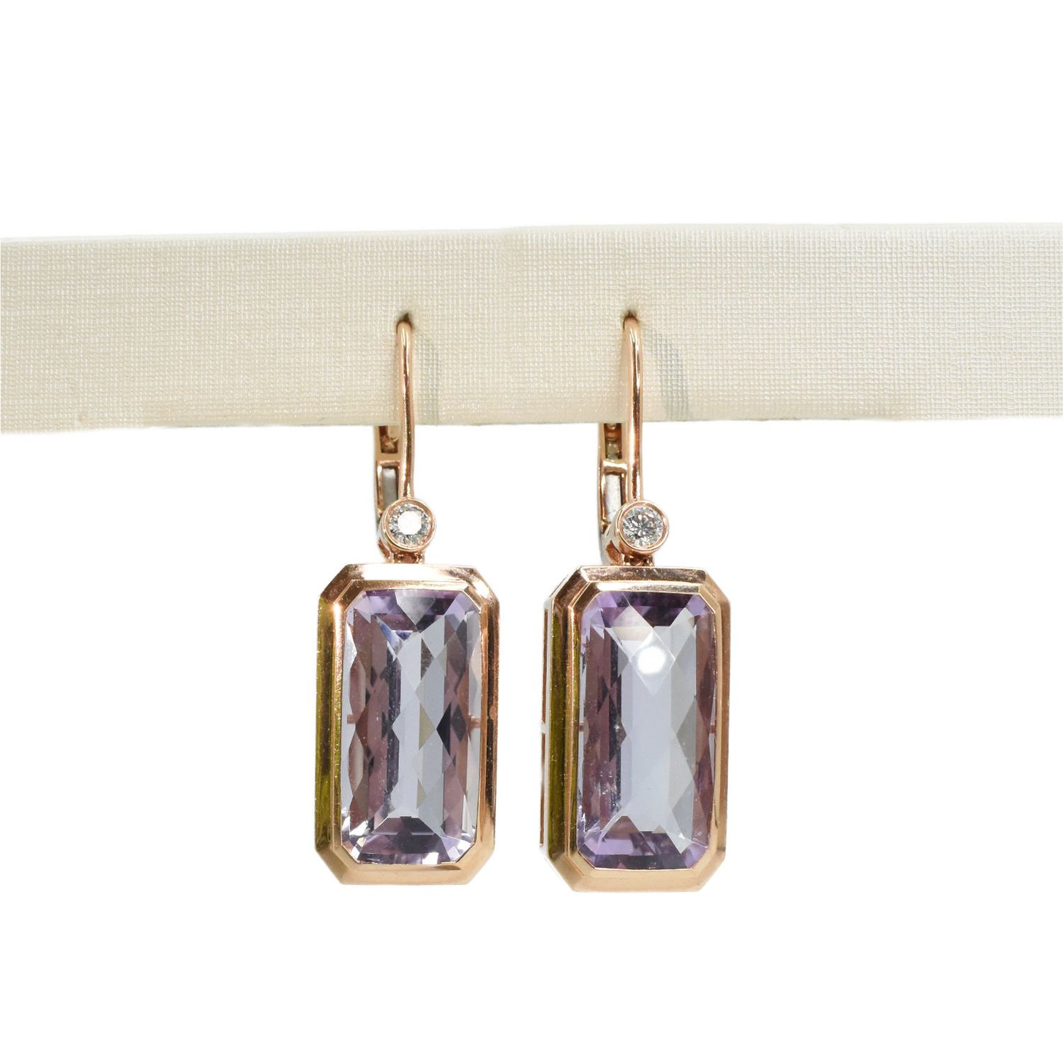 Aretes Amatistas y Diamantes