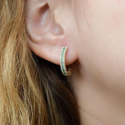 Aretes Esmeraldas y Diamantes