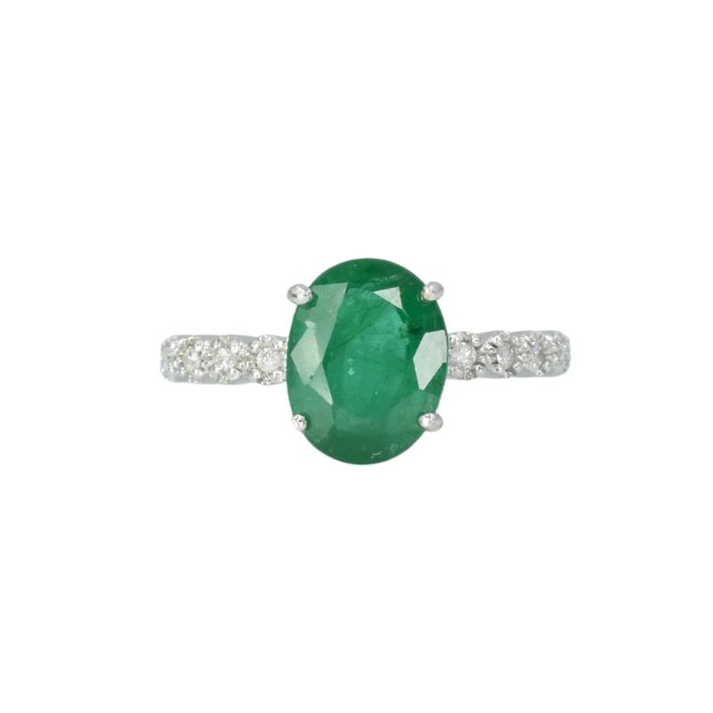 Anillo Esmeralda y Diamantes